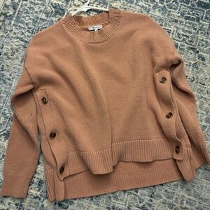 Madewell Brownstone Side-Button Sweater in Clay, size small